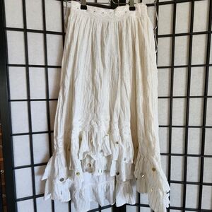 Justice Cream High Low Ruffled Girl's Skirt Lined
